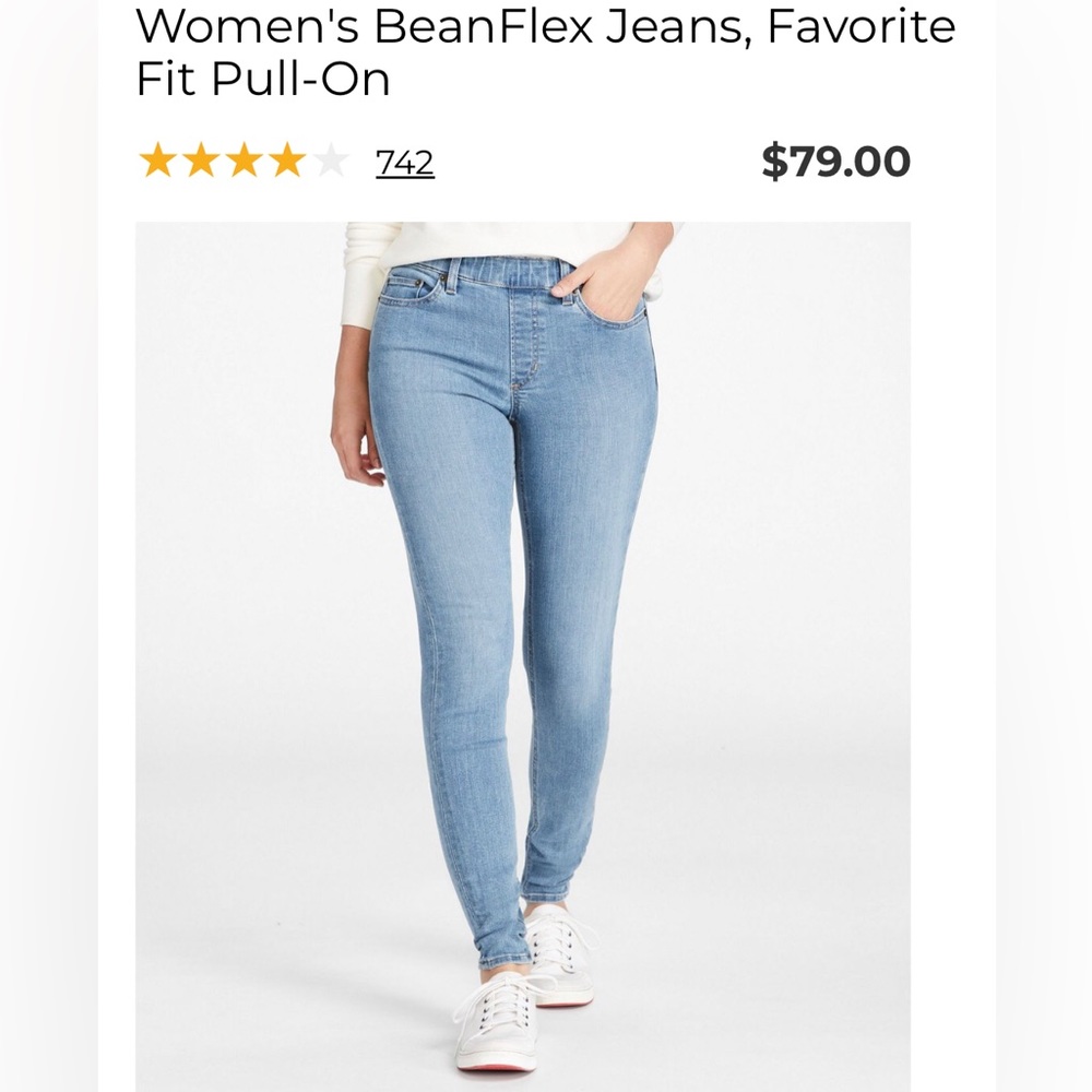 LL Bean Pull-on Jeans size 8R